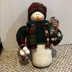 Plaid Snowman Holiday Decor